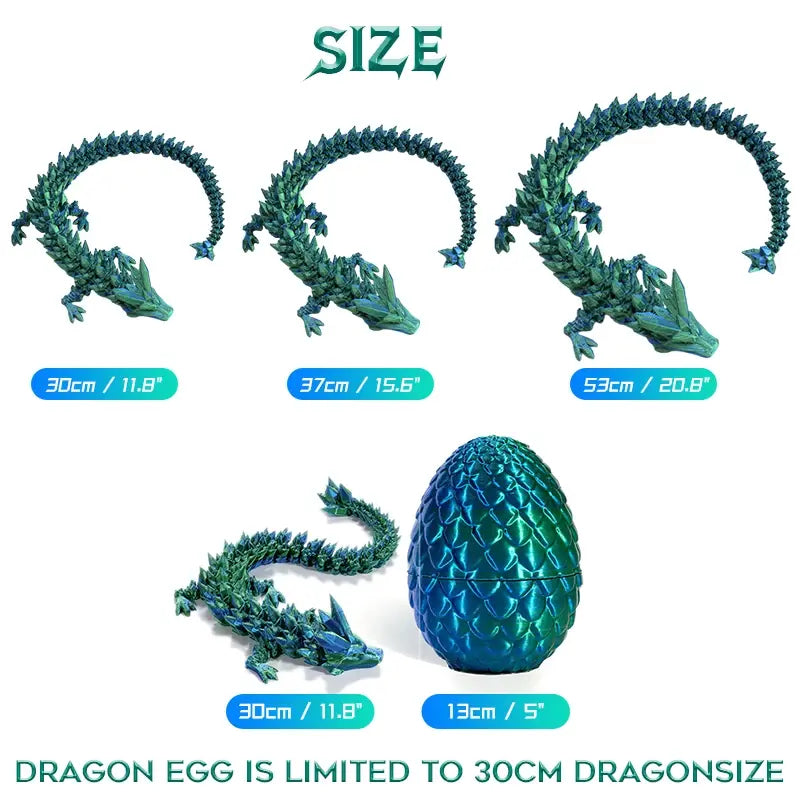 3D Printed Gem Articulated Dragon Toy