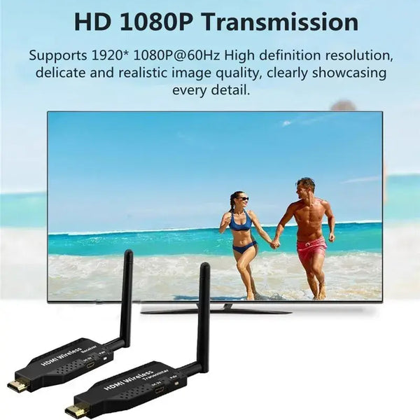 50M Wireless Video Transmitter Receiver HDMI-Compatible Extender TV Stick Screen Mirror Adapter Switch DVD PC To TV Projector